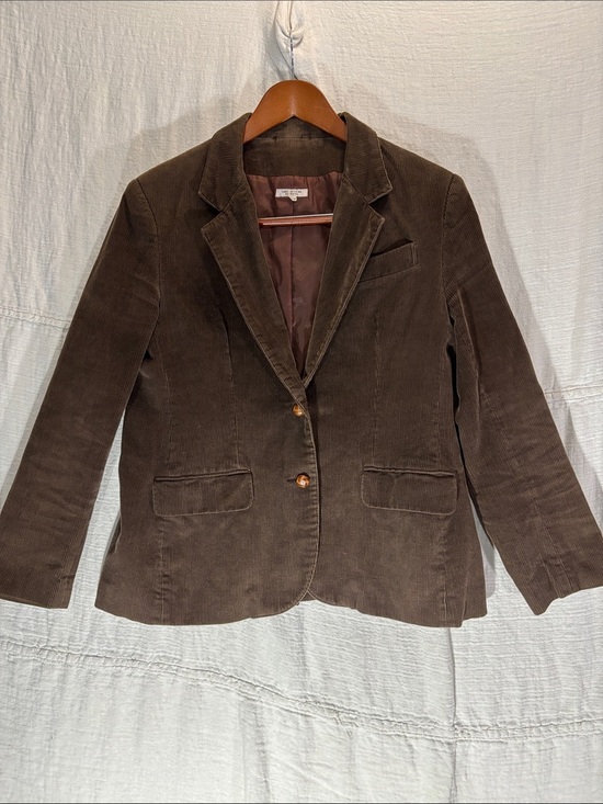 Jackets & Blazers - Vintage Brown Corduroy Blazer Jacket Equestrian Dark Academia 100% Cotton EUC